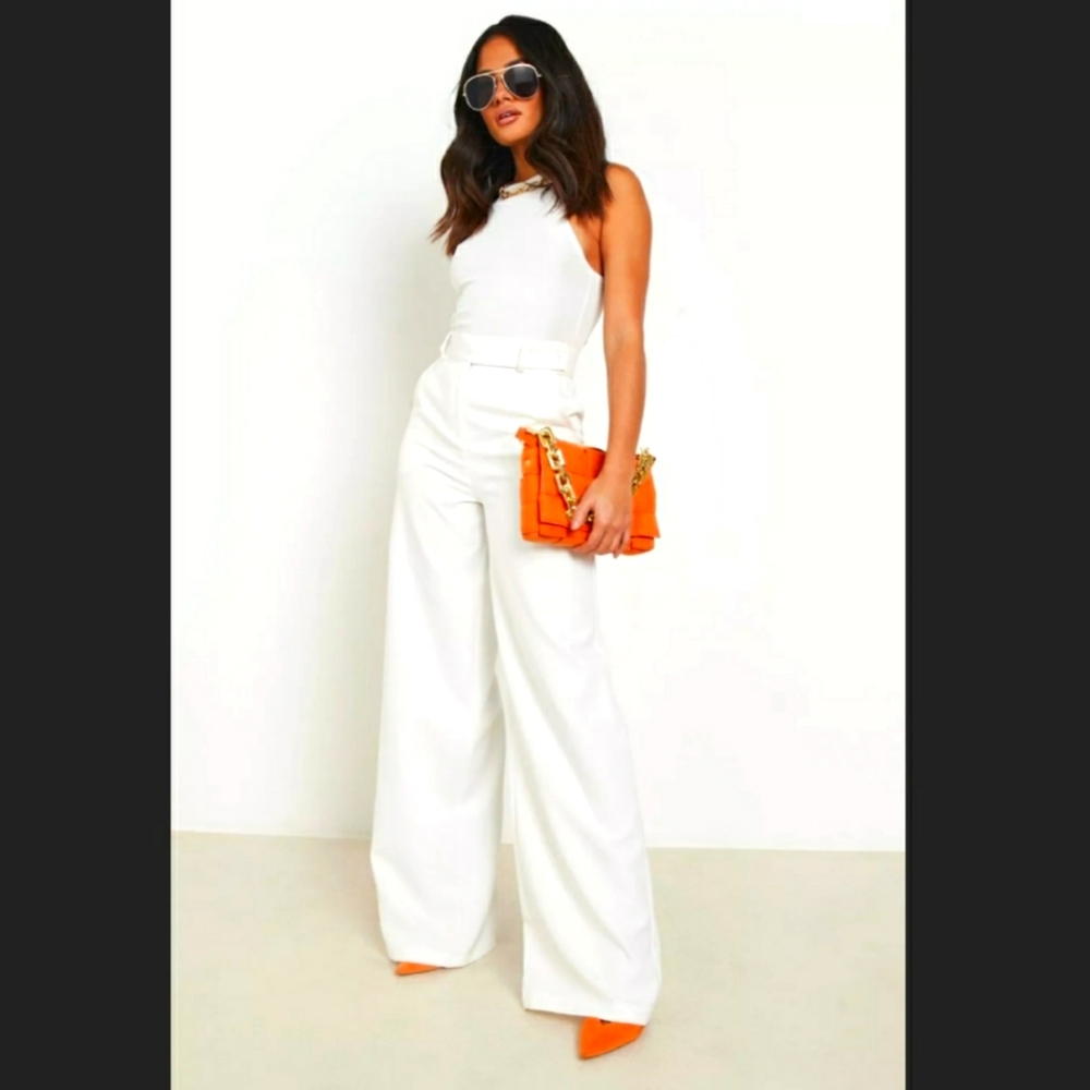 NWT WIDE LEG BUTTON DETAIL TROUSER